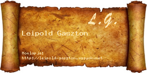 Leipold Gaszton névjegykártya